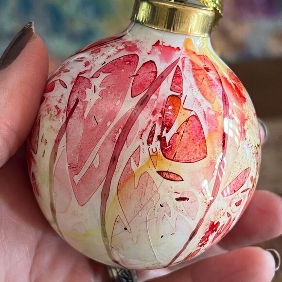 HANDCRAFTED Hand-Painted Porcelain Ornament (Set of 2) - Picture 2 of 5